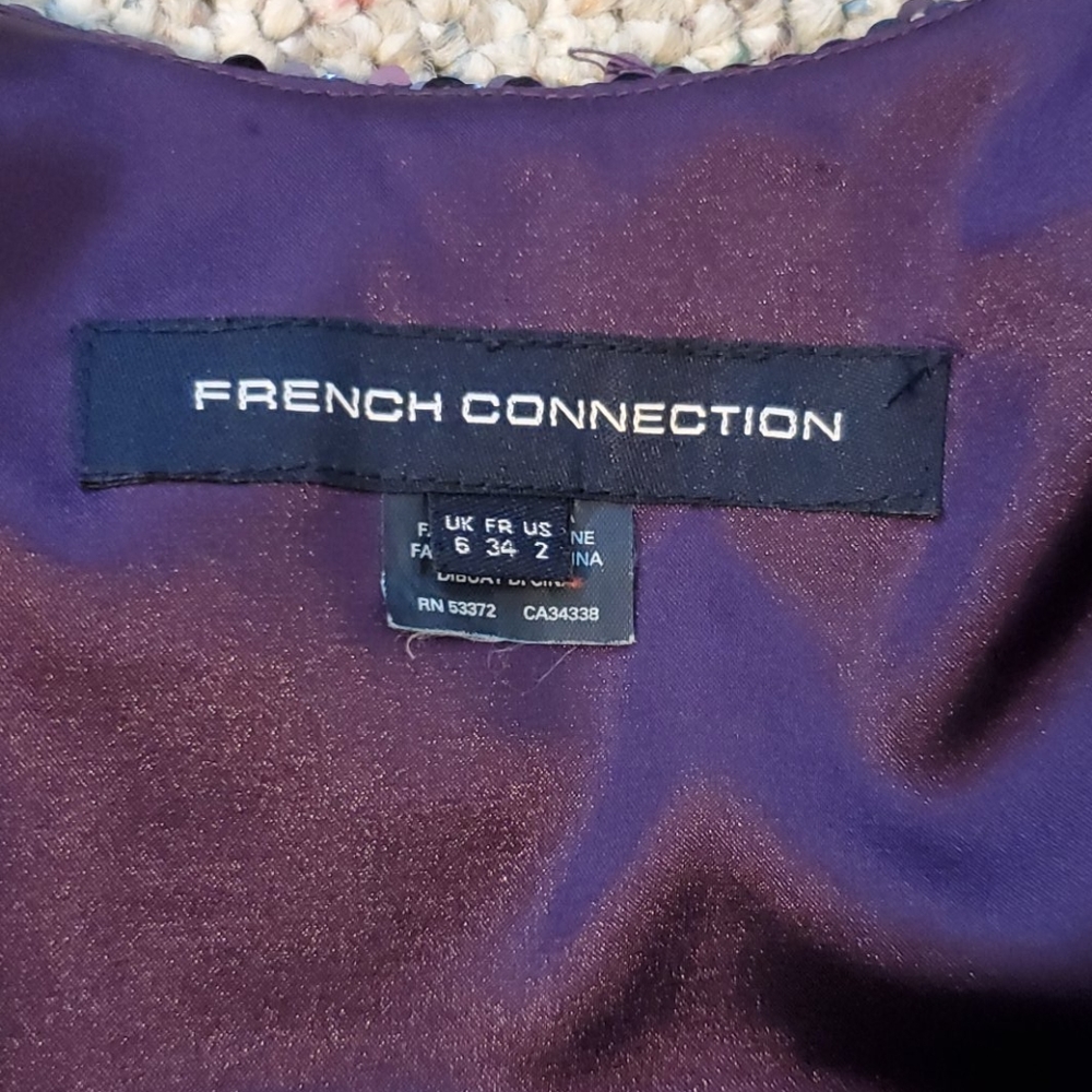 French Connection Purple Sequin Skater Dress - Picture 6 of 6
